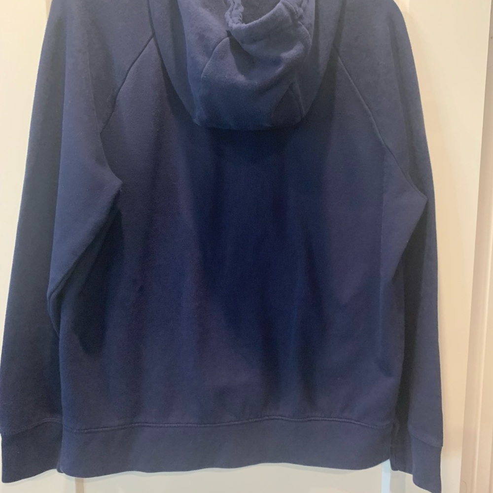 Navy high neck hoodie. Size large. - Picture 9 of 9